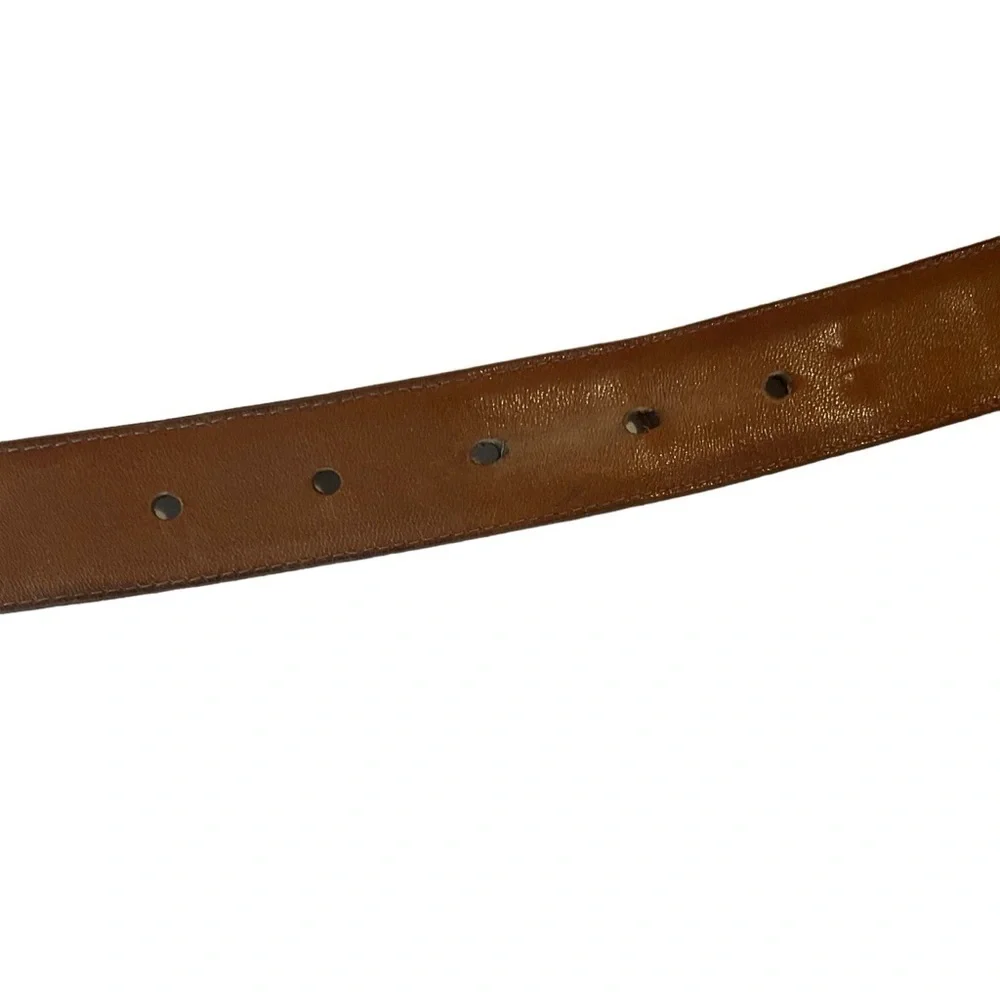 Pierre Cardin Brown Tan Aniline Cowhide Leather Belt Size 34